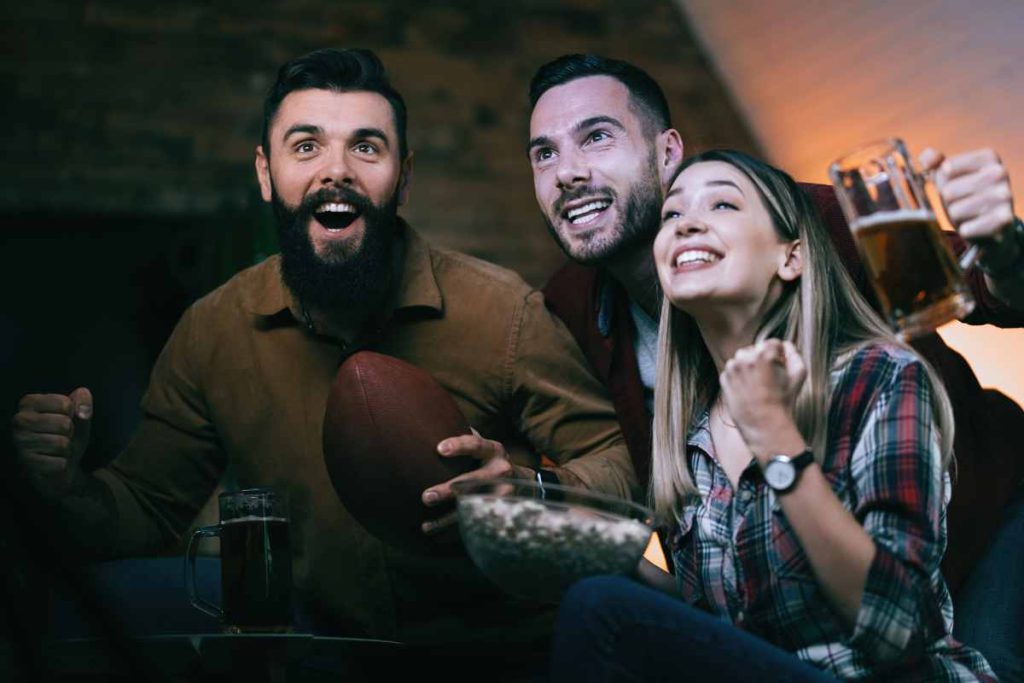 Watching football on tv