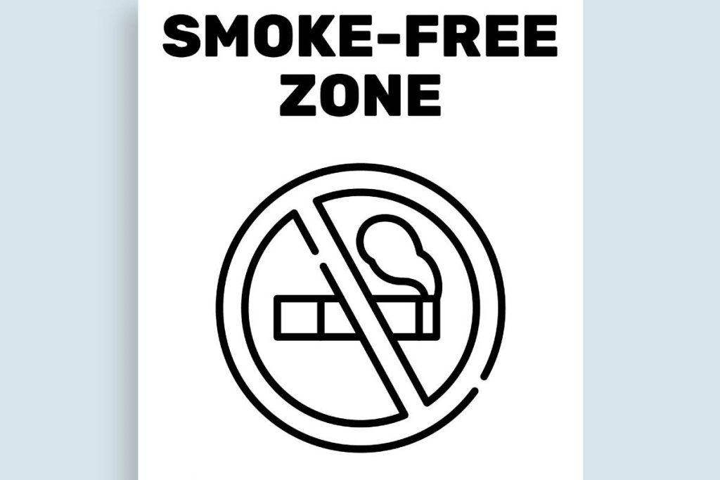 poster with smoke-free zone