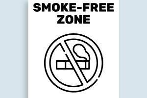 poster with smoke-free zone